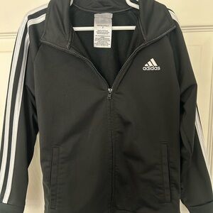 Boys Adidas Black & White Track Jacket , zip up, size 7